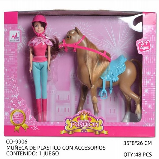 [CO-9906 [48 PZS/CAJA]] [CO-9906] MUÑECA DE PLASTICO CON ACCESORIOS