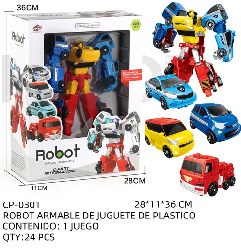 [CP-0301 [24 PZS/CAJA]] [CP-0301] ROBOT ARMABLE DE JUGUETE DE PLASTICO