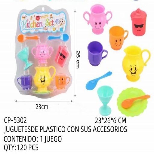 [CP-5302 [120 PZS/CAJA]] [CP-5302] JUGUETESDE PLASTICO CON SUS ACCESORIOS