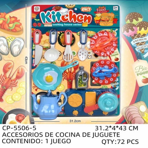 [CP-5506-5 [72 PZS/CAJA]] [CP-5506-5] ACCESORIOS DE COCINA DE JUGUETE