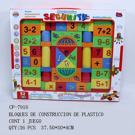 [CP-7916 [36 PZS/CAJA]] [CP-7916] BLOQUES DE CONSTRUCCION DE PLASTICO
