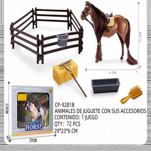 [CP-9281B [72 PZS/CAJA]] [CP-9281B] ANIMALES DE JUGUETE CON SUS ACCESORIOS