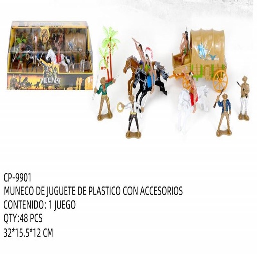 [CP-9901 [48 PZS/CAJA]] [CP-9901] MUNECO DE JUGUETE DE PLASTICO CON ACCESORIOS