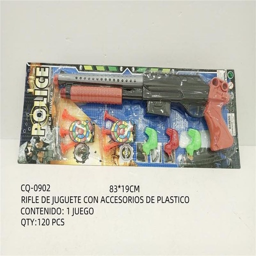 [CQ-0902 [120 PZS/CAJA]] [CQ-0902] RIFLE DE JUGUETE CON ACCESORIOS DE PLASTICO