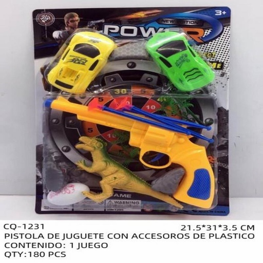 [CQ-1231 [180 PZS/CAJA]] [CQ-1231] PISTOLA DE JUGUETE CON ACCESOROS DE PLASTICO