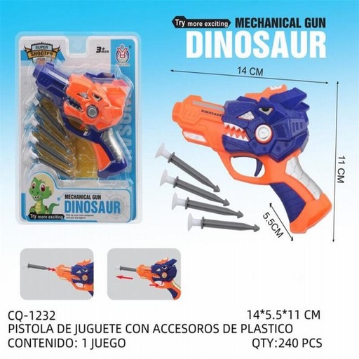 [CQ-1232 [240 PZS/CAJA]] [CQ-1232] PISTOLA DE JUGUETE CON ACCESOROS DE PLASTICO