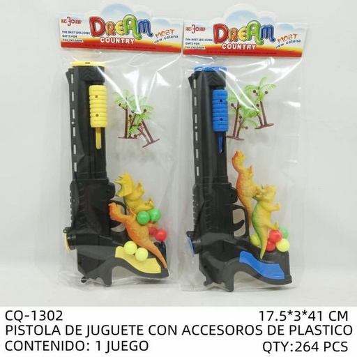[CQ-1302 [264 PZS/CAJA]] [CQ-1302] PISTOLA DE JUGUETE CON ACCESOROS DE PLASTICO