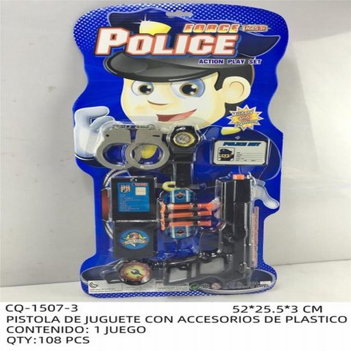 [CQ-1507-3 [108 PZS/CAJA]] [CQ-1507-3] PISTOLA DE JUGUETE CON ACCESORIOS DE PLASTICO