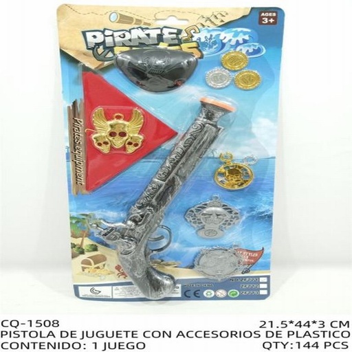 [CQ-1508 [144 PZS/CAJA]] [CQ-1508] PISTOLA DE JUGUETE CON ACCESORIOS DE PLASTICO