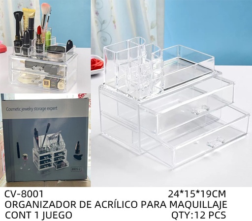 [CV-8001 [12 PZS/CAJA]] [CV-8001] ORGANIZADOR DE ACRÍLICO PARA MAQUILLAJE