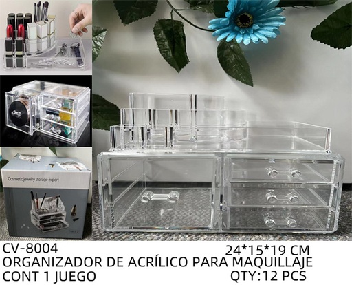 [CV-8004 [12 PZS/CAJA]] [CV-8004] ORGANIZADOR DE ACRÍLICO PARA MAQUILLAJE