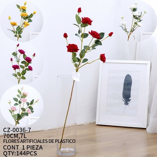 [CZ-0036-7 [144 PZS/CAJA]] [CZ-0036-7] FLORES ARTIFICIALES DE PLASTICO