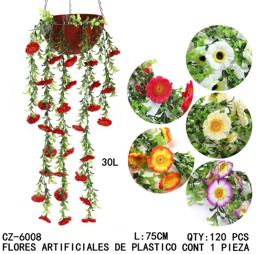 [CZ-6008 [120 PZS/CAJA]] [CZ-6008] B-FLORES ARTIFICIALES DE PLASTICO