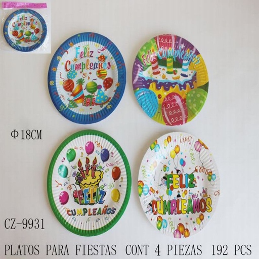 [CZ-9931 [192 PZS/CAJA]] [CZ-9931] PLATOS PARA FIESTAS