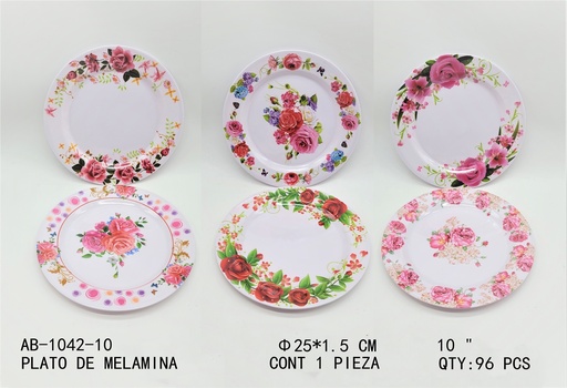 [AB-1042-10 [96 PZS/CAJA]] [AB-1042-10] PLATO DE MELAMINA