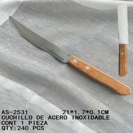 [AS-2531 [240 PZS/CAJA]] [AS-2531]CUCHILLO DE ACERO INOXIDABLE