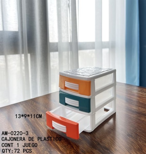 [AM-0220-3 [72 PZS/CAJA]] [AM-0220-3]CAJONERA DE PLASTICO