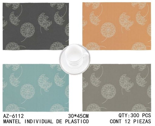 [AZ-6112 [300 PZS/CAJA]] [AZ-6112]MANTEL INDIVIDUAL DE PLASTICO