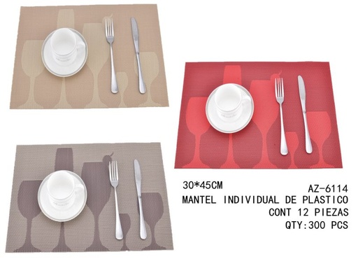 [AZ-6114 [300 PZS/CAJA]] [AZ-6114]MANTEL INDIVIDUAL DE PLASTICO