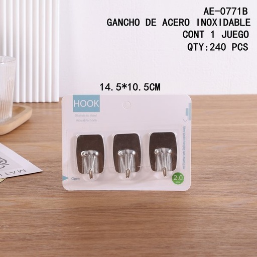 [AE-0771B [240 PZS/CAJA]] [AE-0771B]GANCHO DE ACERO INOXIDABLE