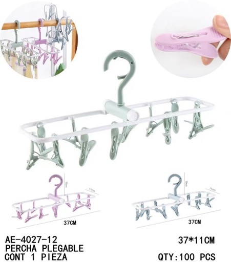 [AE-4027-12 [100 PZS/CAJA]] [AE-4027-12]PERCHA PLEGABLE