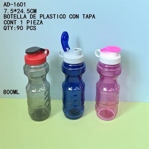 [AD-1601 [90 PZS/CAJA]] [AD-1601]BOTELLA DE PLASTICO CON TAPA