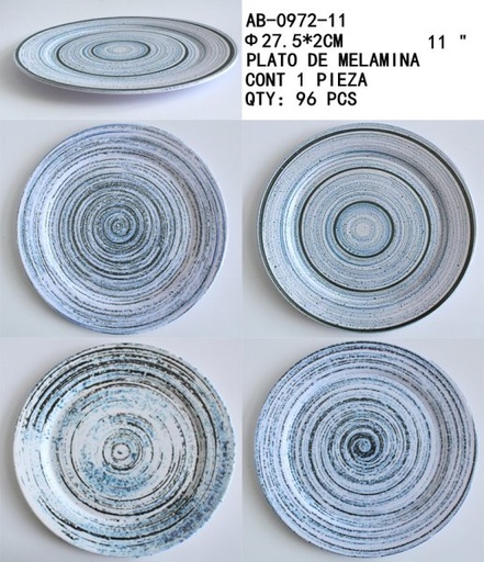 [AB-0972-11 [96 PZS/CAJA]] [AB-0972-11]PLATO DE MELAMINA