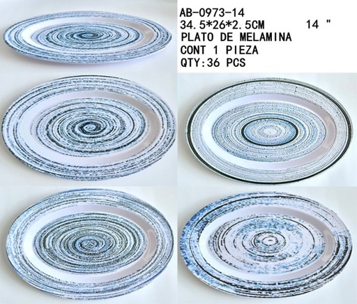 [AB-0973-14 [36 PZS/CAJA]] [AB-0973-14]PLATO DE MELAMINA