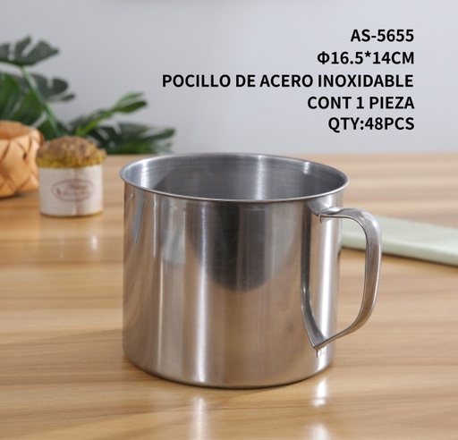 [AS-5655 [48 PZS/CAJA]] [AS-5655]POCILLO DE ACERO INOXIDABLE