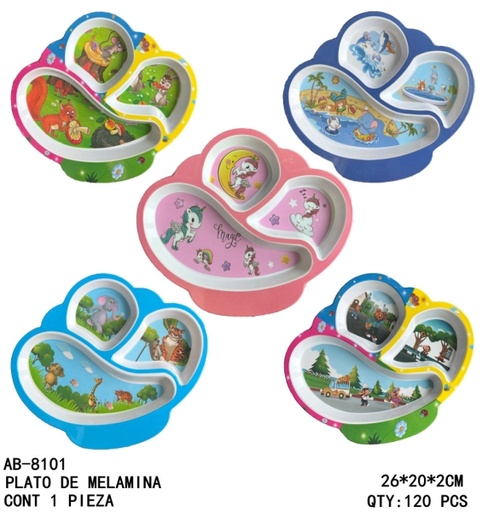 [AB-8101 [120 PZS/CAJA]] [AB-8101]PLATO DE MELAMINA