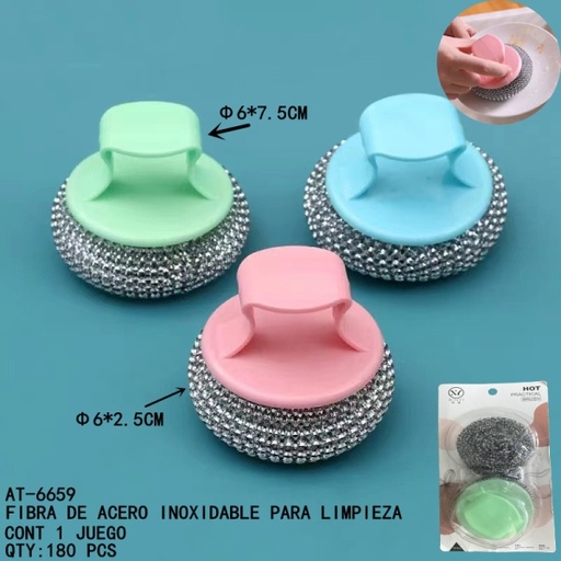 [AT-6659 [180 PZS/CAJA]] [AT-6659]FIBRA DE ACERO INOXIDABLE PARA LIMPIEZA