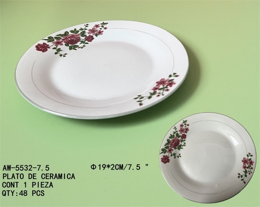 [AW-5532-7.5 [48 PZS/CAJA]] [AW-5532-7.5]PLATO DE CERAMICA