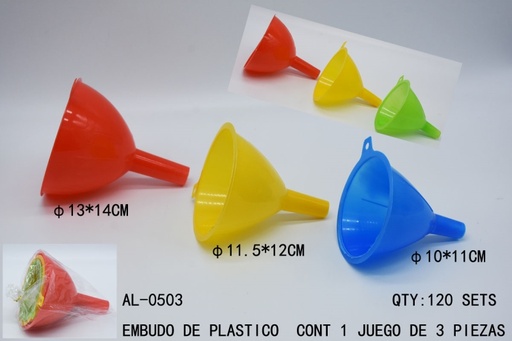 [AL-0503 [120 PZS/CAJA]] [AL-0503]EMBUDO DE PLASTICO