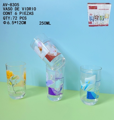 [AV-8305 [72 PZS/CAJA]] [AV-8305]VASO DE VIDRIO