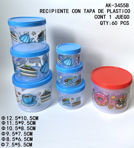 [AK-3455B [60 PZS/CAJA]] [AK-3455B]RECIPIENTE CON TAPA DE PLASTICO