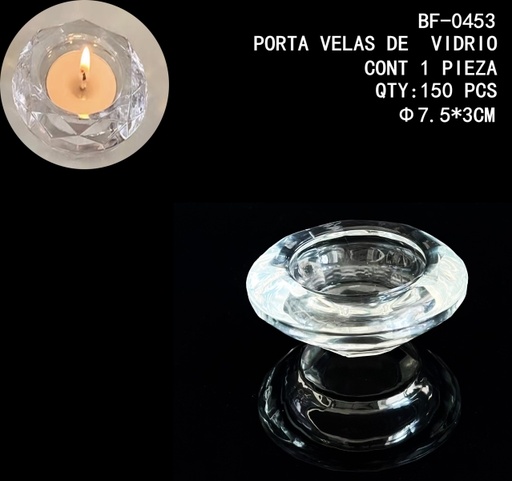 [BF-0453 [150 PZS/CAJA]] [BF-0453]PORTA VELAS DE VIDRIO