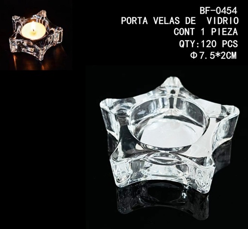 [BF-0454 [120 PZS/CAJA]] [BF-0454]PORTA VELAS DE VIDRIO