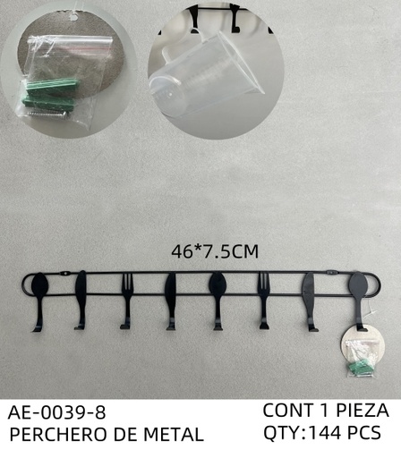 [AE-0039-8 [144 PZS/CAJA]] [AE-0039-8]PERCHERO DE METAL