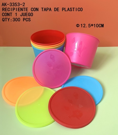 [AK-3353-2 [300 PZS/CAJA]] [AK-3353-2]RECIPIENTE CON TAPA DE PLASTICO
