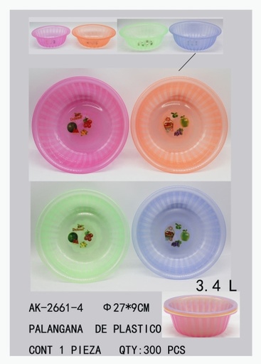 [AK-2661-4 [300 PZS/CAJA]] [AK-2661-4]PALANGANA DE PLASTICO