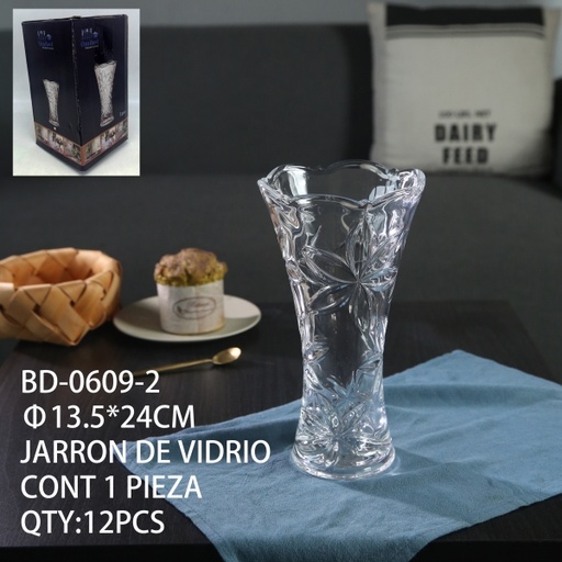 [BD-0609-2 [12 PZS/CAJA]] [BD-0609-2]JARRON DE VIDRIO