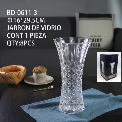 [BD-0611-3 [8 PZS/CAJA]] [BD-0611-3]JARRON DE VIDRIO