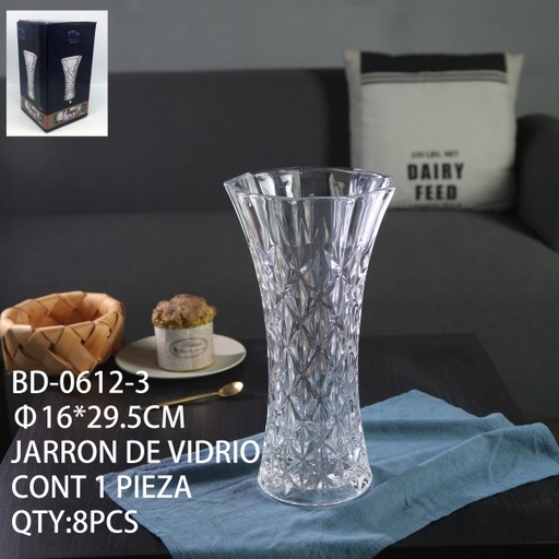 [BD-0612-3 [8 PZS/CAJA]] [BD-0612-3]JARRON DE VIDRIO