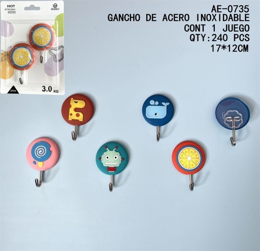 [AE-0735 [240 PZS/CAJA]] [AE-0735]GANCHO DE ACERO INOXIDABLE