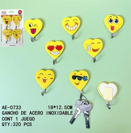 [AE-0733 [320 PZS/CAJA]] [AE-0733]GANCHO DE ACERO INOXIDABLE