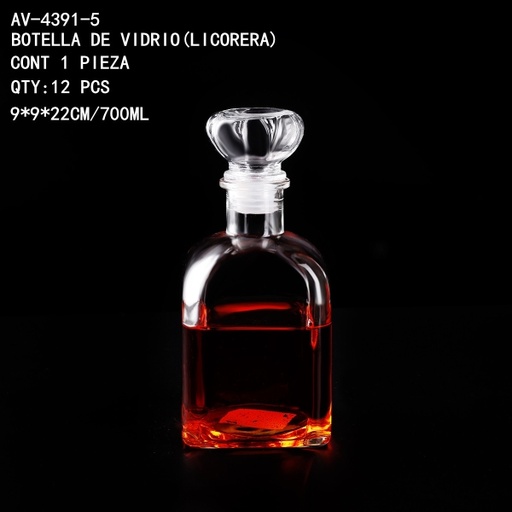 [AV-4391-5 [12 PZS/CAJA]] [AV-4391-5]BOTELLA DE VIDRIO(LICORERA)