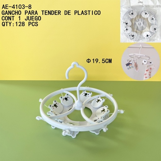 [AE-4103-8 [128 PZS/CAJA]] [AE-4103-8]GANCHO PARA TENDER DE PLASTICO
