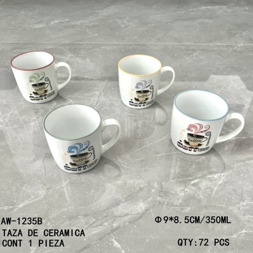 [AW-1235B [72 PZS/CAJA]] [AW-1235B]TAZA DE CERAMICA
