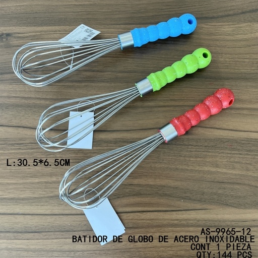 [AS-9965-12 [144 PZS/CAJA]] [AS-9965-12]BATIDOR DE GLOBO DE ACERO INOXIDABLE