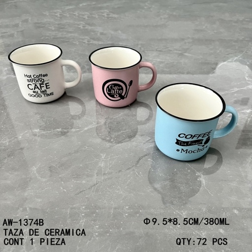 [AW-1374B [72 PZS/CAJA]] [AW-1374B]TAZA DE CERAMICA